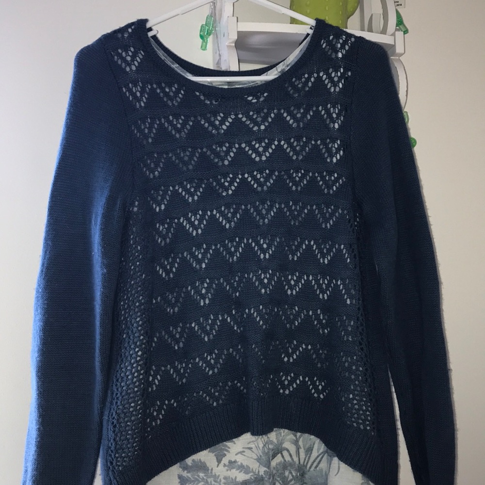 Blu Sweater w/ Flower Tank